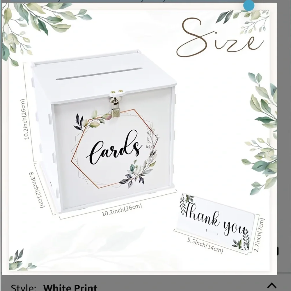 Green and White Wedding Card Box
